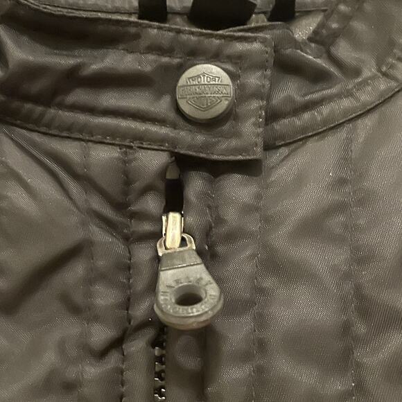 Harley-Davidson Black Nylon Racing Jacket | Orange Red Stripe 2007, M Vintage - Picture 12 of 13